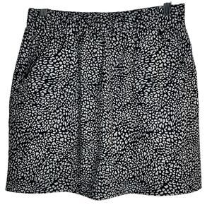 Lou & Grey Black White Micro Animal Print Skort with Built-In Shorts Size Small